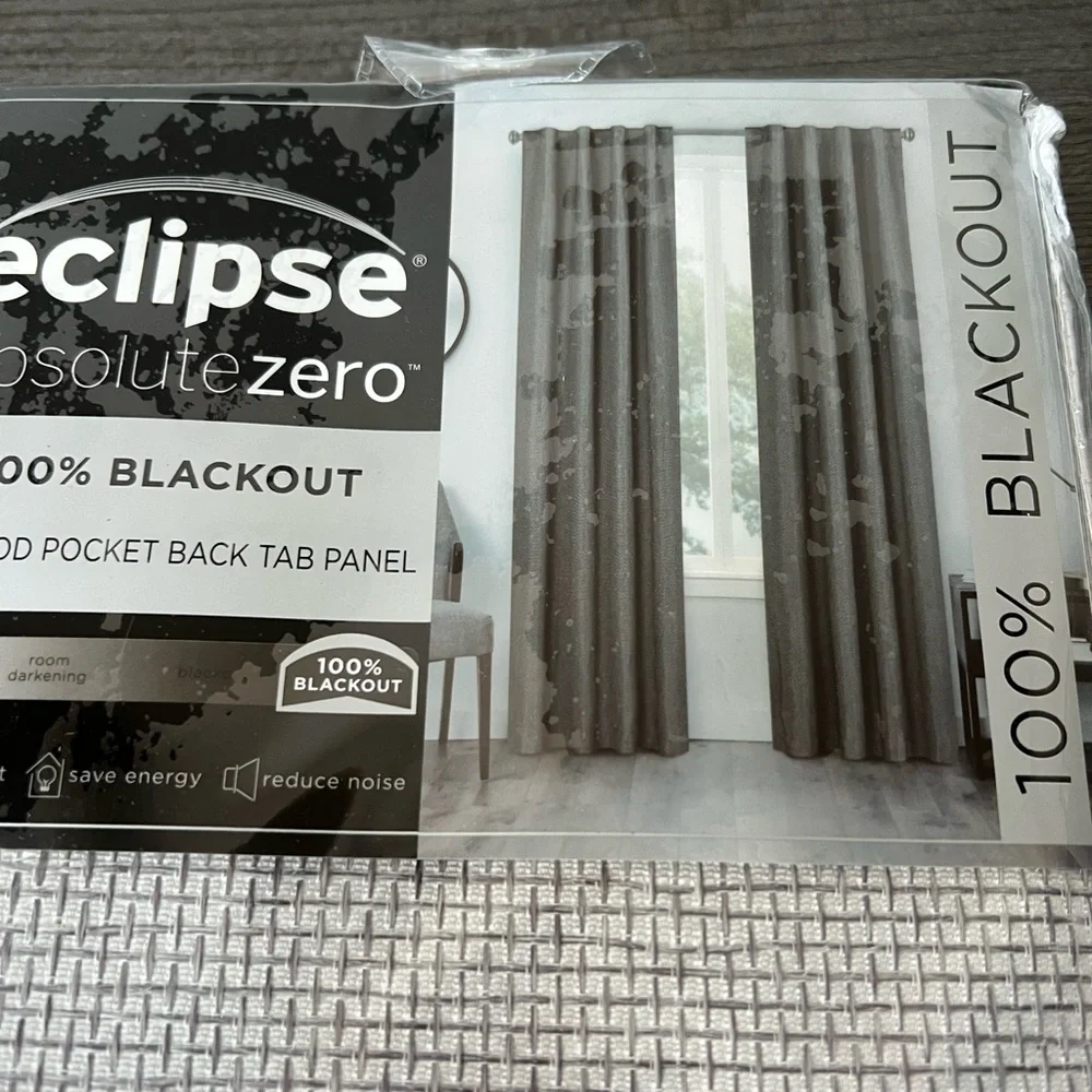 eclipse absolutezero 100% blackout curtain40''x63'' walken grey